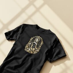 COMPRÁ 1 LLEVÁ 3 — Remera Nuestra Señora de Luján "Rogá Por Nosotros" Manga Larga Negra