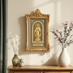 COMPRÁ 1 LLEVÁ 2 — Cuadro Nuestra Señora de Luján 80x120cm — Alto Relieve Dorado con Oración